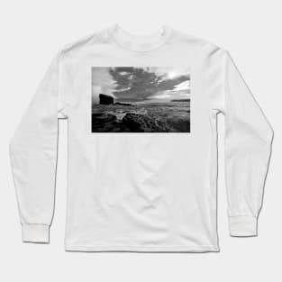 Collywell Bay Storm in B&W Long Sleeve T-Shirt